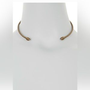 Roberto Cavalli Double Snake Head Collar Necklace